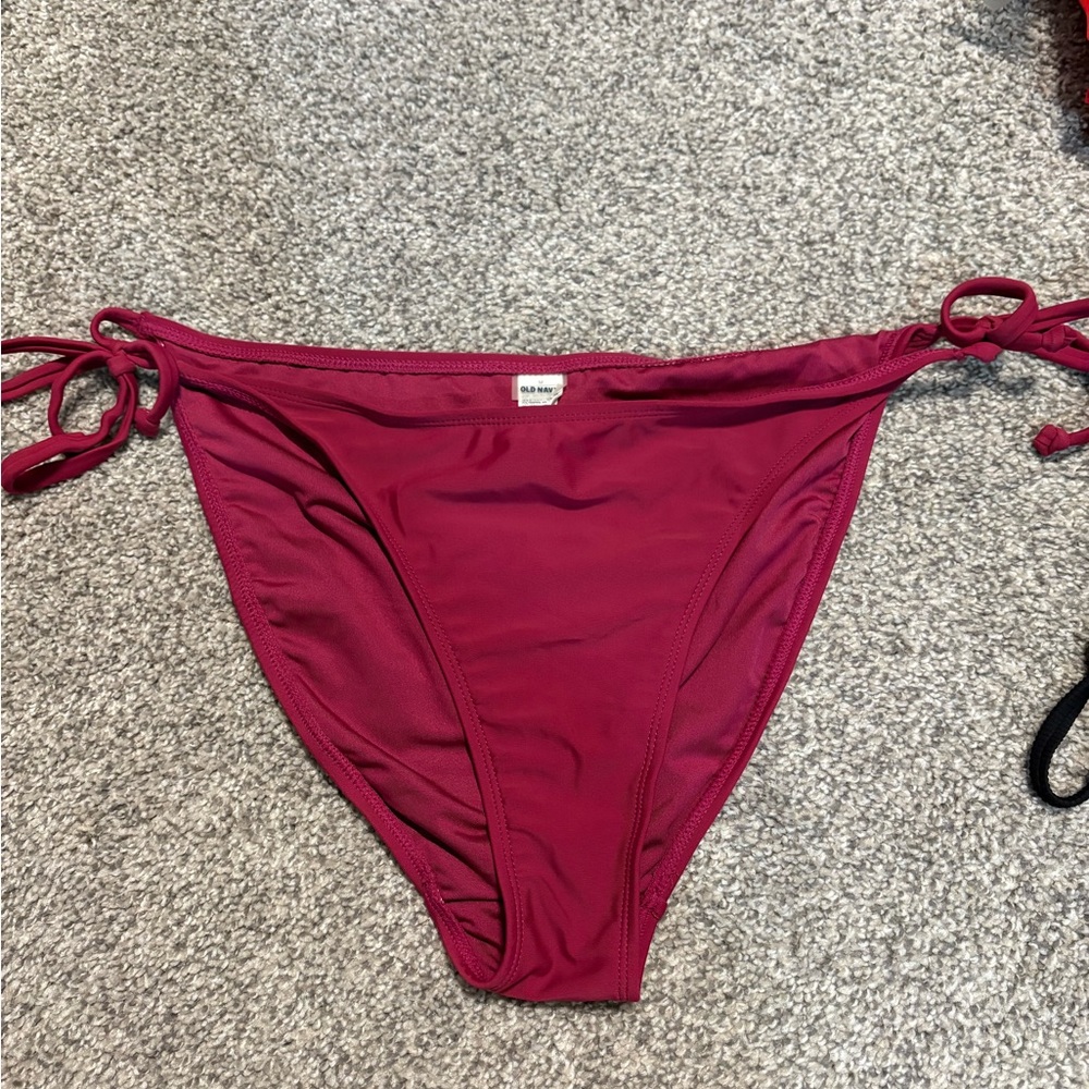 Old Navy Women’s Burgundy/Fuschia Tie-Side Bikini Bottom